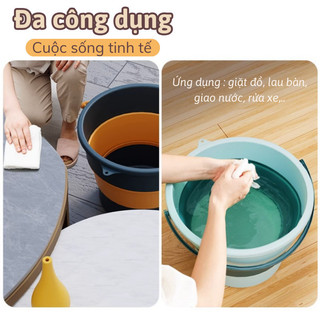 Chậu Xô Nước Gấp Gọn Myd.23 – Đa Năng, Chịu Tải, Có Quai, An Toàn, Nhiều Size