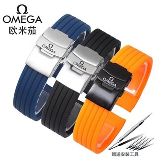 18 / 19 / 20 / 21 / 22mm Dây đeo đồng hồ cao su thể thao cho Omega cho bộ sưu tập MoonSwatch với logo khóa triển khai