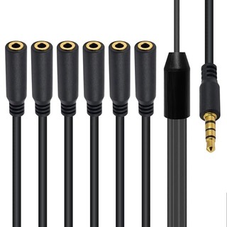 💖Cáp chia tai nghe 3,5 mm 3,5 mm 1 / 8 Inch 4 lỗ TRRS Nam Cáp Aux Tai nghe Mic Bộ chuyển đổi âm thanh