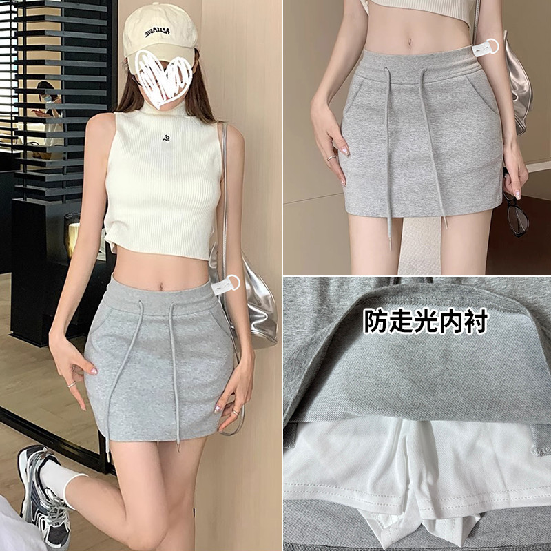 Váy bà bầu Dây rút mùa hè Không nâng bụng Thời trang mặc ngoài Hông Váy ngắn Đáy