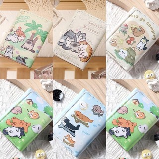 PURECOTTON0 Thẻ Tín Dụng Holoder, INS Phong Cách Dễ Thương Mèo Con Tiền Xu Ví Da PU Đơn Giản 3 Gấp Ví Đựng Thẻ Cho Bé Gái Học Sinh Quà Tặng
