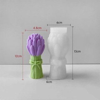 3d Hoa Tulip Bó Hoa Khuôn Silicon DIY Hoa Thơm Nến Thạch Cao Trang Trí Khuôn Handmade Quà Tặng Xà Phòng Thạch Cao Nến Làm Đồ Dùng