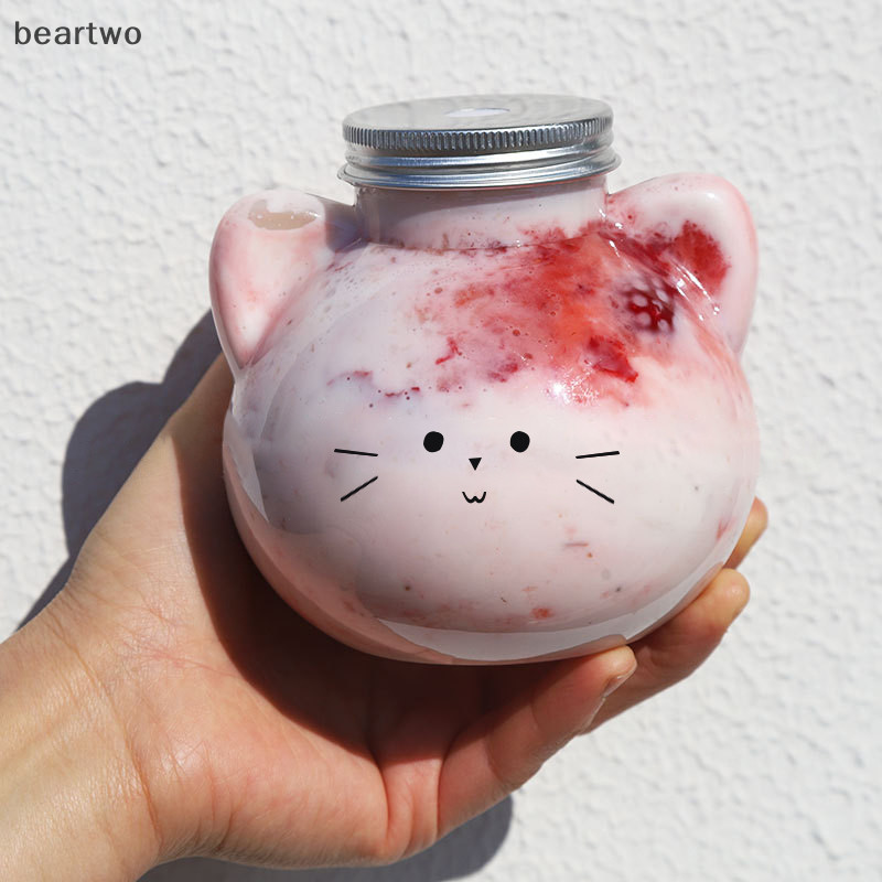 < Beartwo > Bình Nước Trà Sữa Nước Cà Phê Di Động Cốc Uống Nhà Trong Suốt Đẹp BPA Free Chai Nước Giải Khát