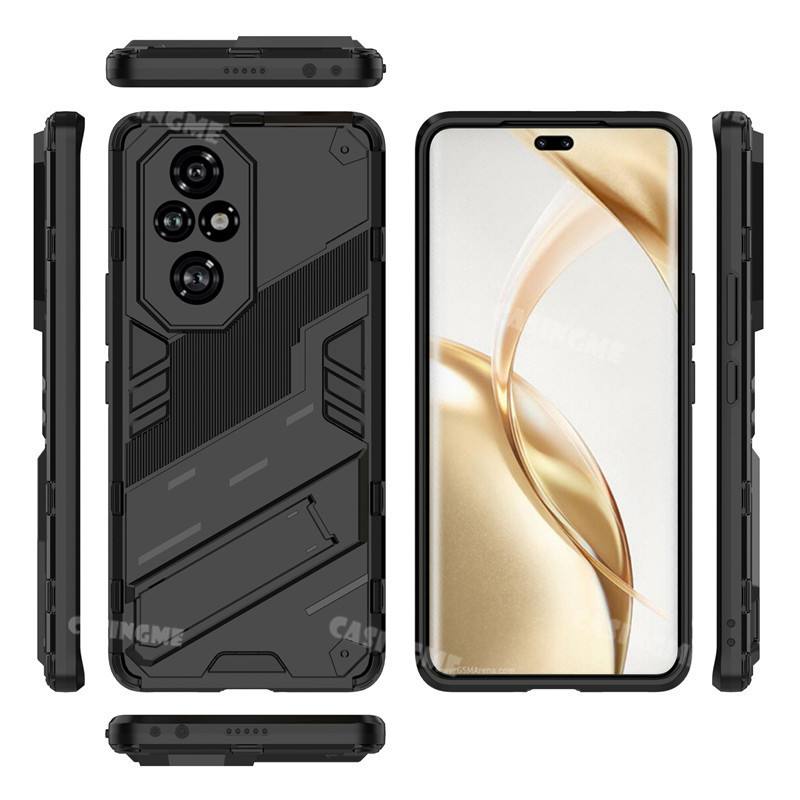 Ốp điện thoại chống sốc Honor 200 Pro 5G 2024, vỏ 3D Armor kèm giá đỡ đứng, bảo vệ cứng