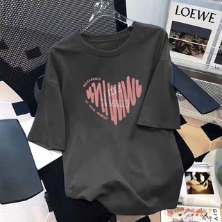 Áo Thun Nữ Cotton Tay Ngắn Dáng Rộng Cổ Tròn Phong Cách Hàn Quốc Thời Trang Mùa Hè Mới Cho Cặp Đôi Size 4XL