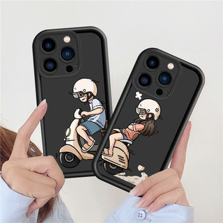 Xe Máy Angry Girl Cặp Đôi Dành Cho IPhone 16 15 14 13 12 11 Pro ProMax XS XR XSmax Mini 6 6s 7 8 + Plus SE 2020 Vỏ Mềm Silicon DCJT