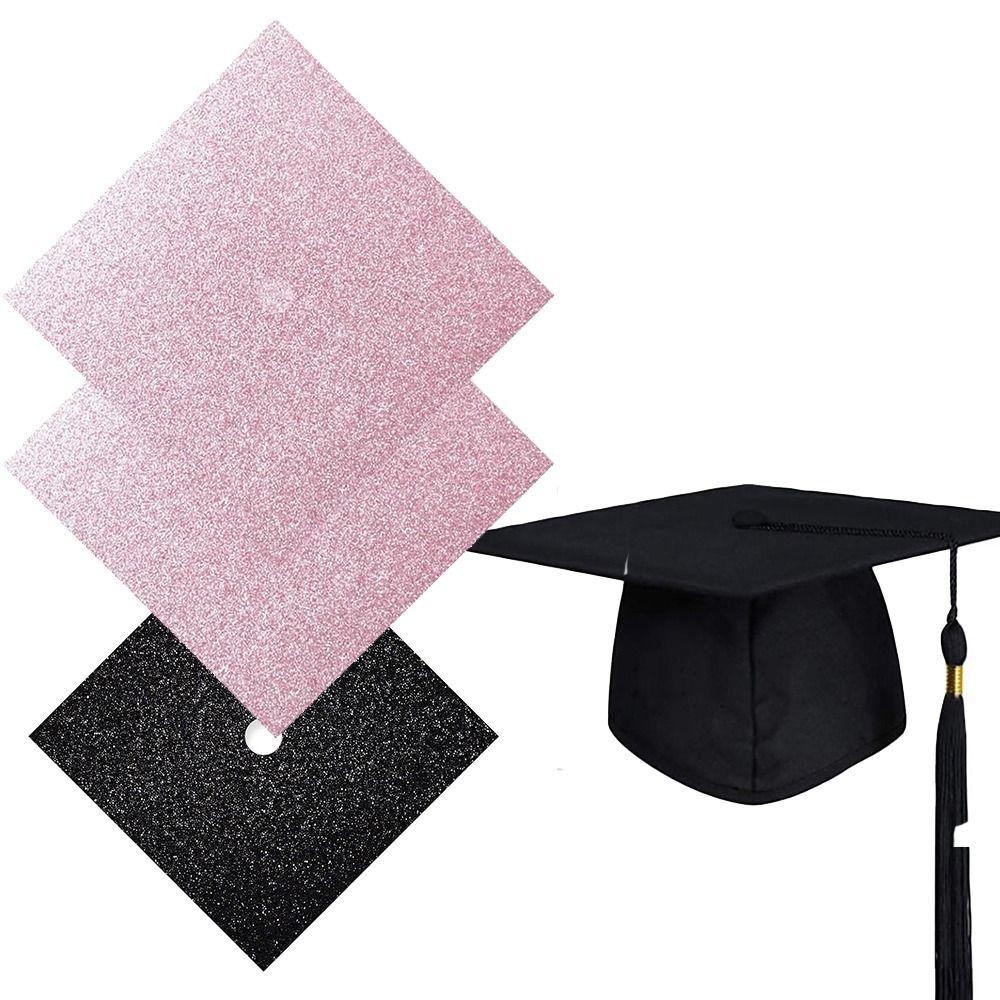 TRACEILLOIAN EVA Sticker, Mũ tốt nghiệp đại học Topper Mũ tốt nghiệp Nhãn dán trang trí, Lễ tốt nghiệp mùa lễ tốt nghiệp DIY Mũ tốt nghiệp lấp lánh