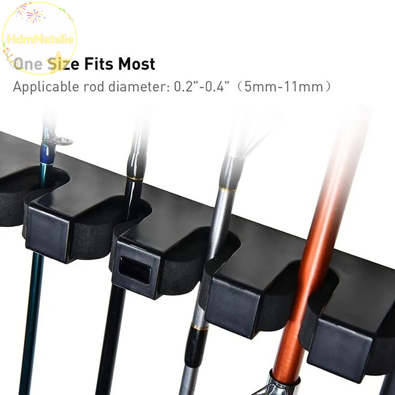 Hdmnatalie 6 / 8 lỗ Cần Câu Giá Để Đồ Treo Tường Giá Để Đồ Cho Cần Câu Dày Tay Thanh Lưới VN