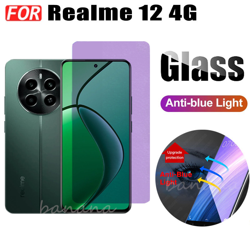 Kính cường lực tia sáng xanh Realme 12 4G cho Realme 12 5G 12 + 12X Realme 11 4G 11 5G 11X Bảo vệ màn hình + Phim ống kính máy ảnh + Phim mặt sau