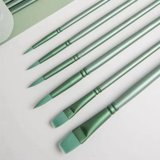 HIGHVIEWLS 4 / 6 Chiếc Vẽ Tay Màu Nước, Nylon Mới Bắt Đầu Nghệ Thuật Sinh Viên Màu Nước Bàn Chải, Hợp Thời Trang Mũi Nhọn Tròn Đầu Phẳng Mềm Tranh Tóc Chất Liệu Quà Tặng