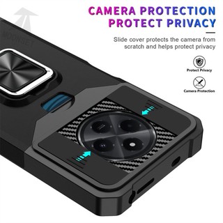 Dành Cho Redmi 14C Ốp Lưng Có Trượt Camera Bao Đựng Thẻ Nhẫn Chân Đế Chịu Lực Bảo Vệ Mỏng Bao Da