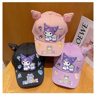 Mũ lưỡi trai trẻ em Kuromi tai mèo phong cách dễ thương cho bé gái