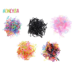 < Honeyba > 1000 Chiếc Dây Cao Su Dùng Một Lần Dây Buộc Tóc Co Giãn Nhẫn Dây Buộc Trẻ Em Bé Gái Đuôi Ngựa