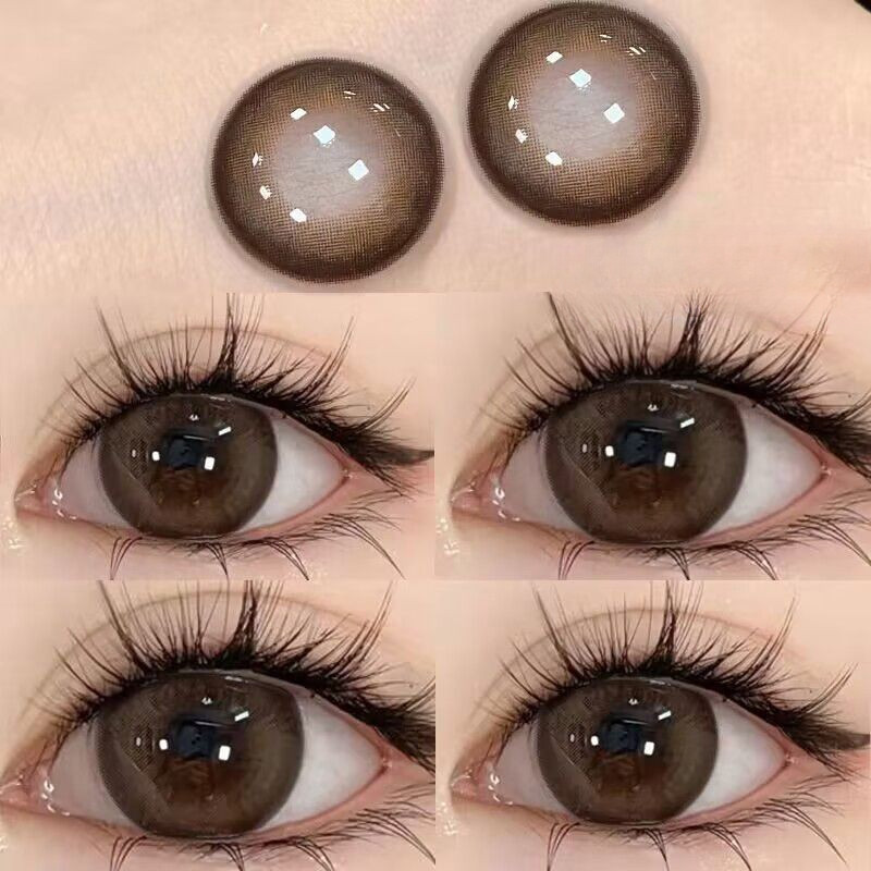 【0-6độ】lens cận lens xám tây lens đen kính áp tròng cận lens nâu lens xanh dương lá lens giãn tròng to14.0mm for girls 01