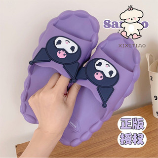 Xixitiao Ngọt Ngào Mát Độc Đáo Hoạt Hình Kuromi Sanrio Dép Mùa Hè Dễ Thương Mây Đế Mềm Thoải Mái Dép Gia Đình Dép Nữ