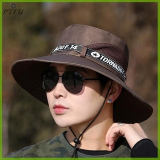 Ptfu Mới Chống Nắng Mũ Câu Cá Mùa Hè Lưới Thoáng Khí Cắm Trại Đi Bộ Đường Dài Mũ Chống Tia UV Mũ Leo Núi Mũ Nam Panama Mới