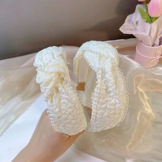 Phụ nữ Retro Trắng Nơ Ngọc Trai Cưới Mũ Đội Đầu Tóc Thời Trang Và Quyến Rũ