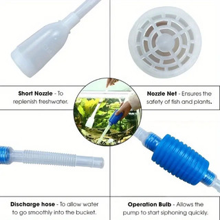 Máy bơm Siphon bể cá để thay nước dễ dàng & làm sạch sỏi hiệu quả - Nhựa bền, lý tưởng cho bể cá
