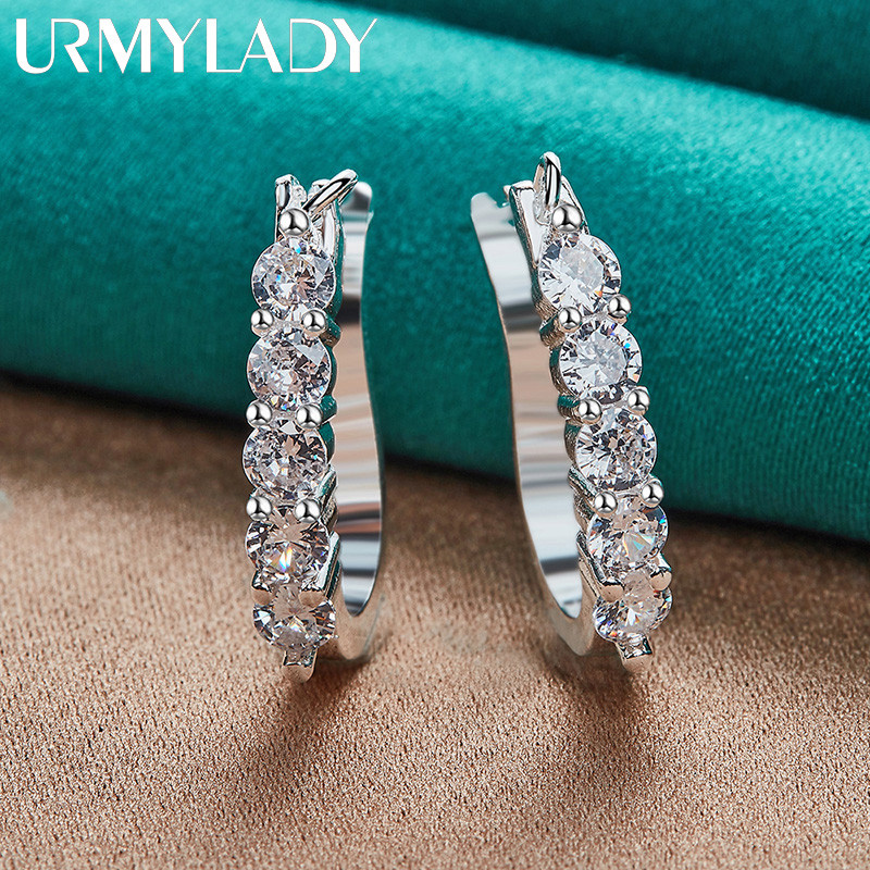Bông tai nữ từ bạc 925 và zircon, phù hợp cho lễ đính hôn và đám cưới