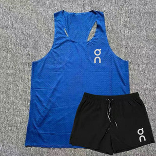 Track and Field Sports Student Training Quick-Drying Sports Suit Men's Marathon Running Mesh Vest with Lining Shorts SIjs