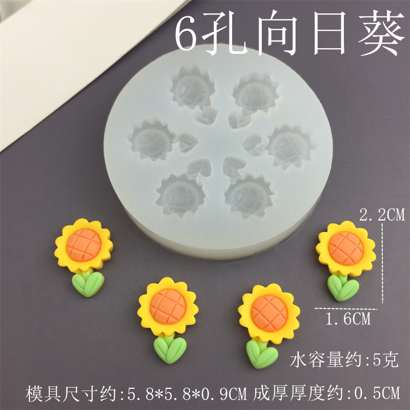 Năm Cánh Hoa Hướng Dương Ong Hoa Nơ Hoa Silicon Khuôn Trang Trí Bánh Sô Cô La Khuôn Handmade Hoàn Thiện Mô Hình Thạch Cao Trang Trí Khuôn