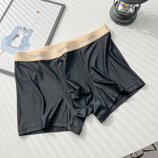 Gksss Quần lót nam thời trang màu trơn chữ cái tiếng Anh eo rộng rãi và thoải mái quần lót boxer lụa băng