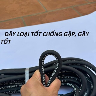 Dây Rửa Xe Áp Lực Cao LÕI THÉP 10,15,20m ren 13mm, ống dây xịt rửa xe cho máy curoa kéo
