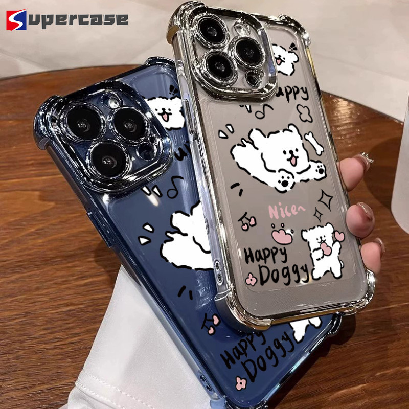 Ốp Điện Thoại Chó Con Chạy Dễ Thương Cho Xiaomi 17 Pro Max 15T Pro Xiaomi15T Xiaomi15TPro Vỏ Bảo Vệ Chống Sốc Bốn Góc Trong Suốt