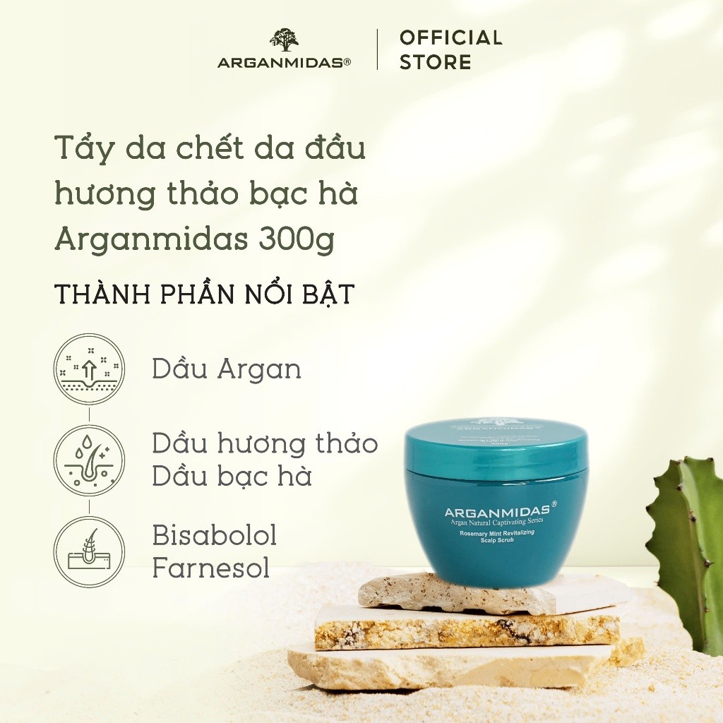 Ảnh Tẩy tế bào chết da đầu hương thảo bạc hà Arganmidas - 300ml 2