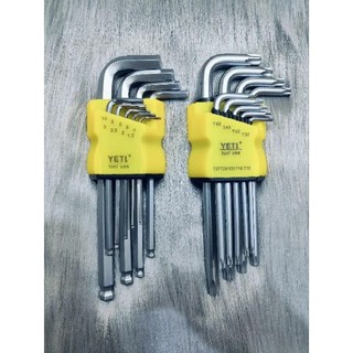 Combo 2 bộ lục giác ngắn Bi và Bông chất thép Cr-v có độ cứng cao