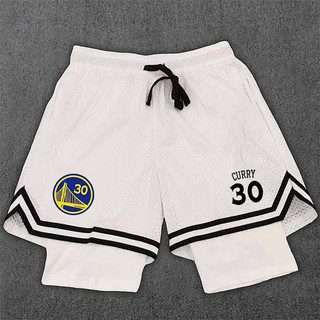 American Quick-Drying Sports Shorts Curry Owen Shorts Fake Two-Piece Double Layer Leisure Training Basketball Running Fitness Pants 34tX