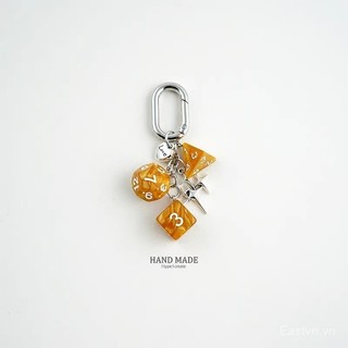 [Phụ kiện] Móc khóa mặt dây chuyền xúc xắc sáng tạo vintage cho phụ nữ, phong cách cá nhân hóa, phụ kiện túi xách, phối màu thời thượng B1OS