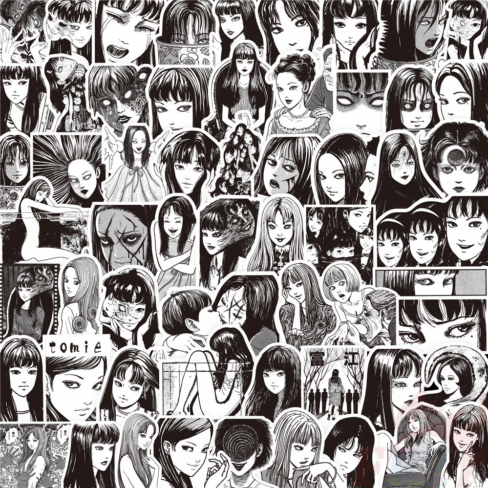 70PCS/100Pcs Tomie . Classical Black & White Stickers DIY Fashion ...