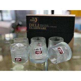 Set 6 ly thuỷ tinh,cốc thuỷ tinh cao cấp đế lồi nhiều hoạ tiết - Trường An VN