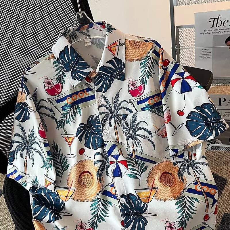 M-8xl Phiên Bản Hàn Quốc Đi Biển Áo Sơ Mi Tay Ngắn Nam Plus Size Áo Sơ Mi Rời Thường Ngày Quá Khổ Top | BigBuy360 - bigbuy360.vn