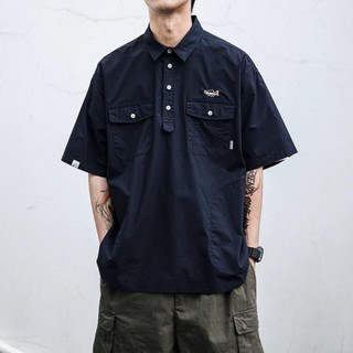 Áo sơ mi nam GKSSS tay ngắn Nhật Bản Bông Tai Kẹp thương hiệu hợp thời trang thêu họa tiết áo sơ mi bảo hộ lao động
