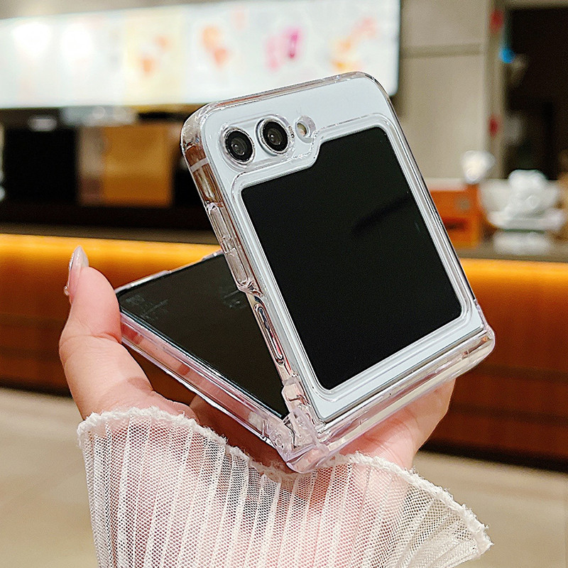 Phim Hoạt Hình Họa Tiết Gấu Trúc Trong Suốt Vỏ Điện Thoại Cho Samsung Galaxy Z Flip 6 Flip 5 Flip 4 5G Full Bản Lề Cứng PC Gấp Dành Cho Samsung Z Flip 6 5 4 3