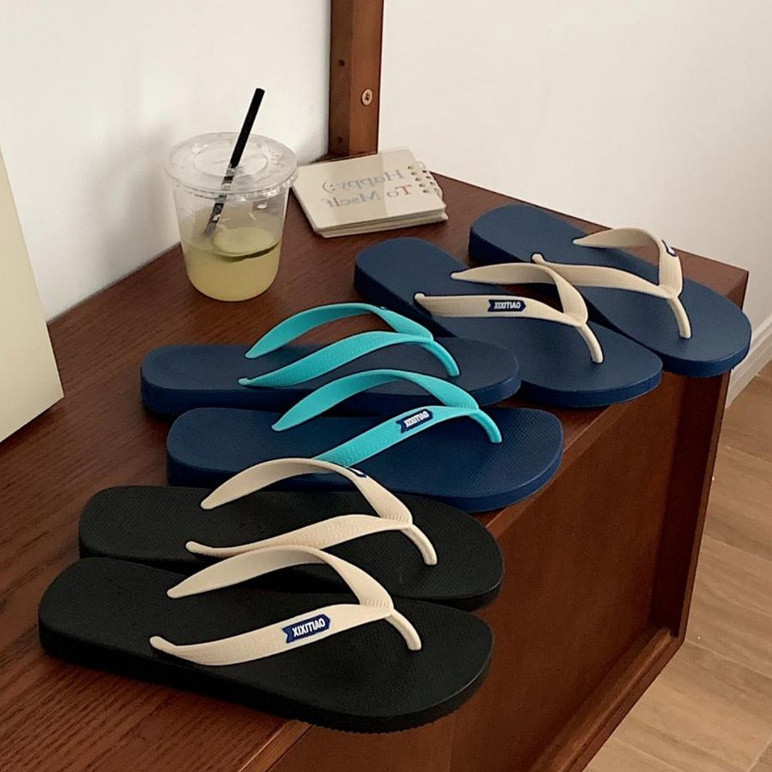 Xixitiao Flip-Flops PVC Thời Trang Mùa Hè Mặc Bên Ngoài Giày Đi Biển Flip-Flops Sandal Nữ