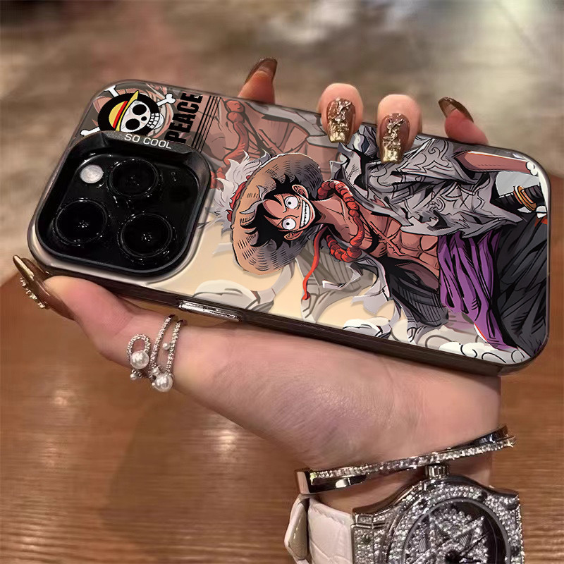 ốp iphone 11/12/13/14/15/16 Pro Max anime luffy matte chống sốc Case