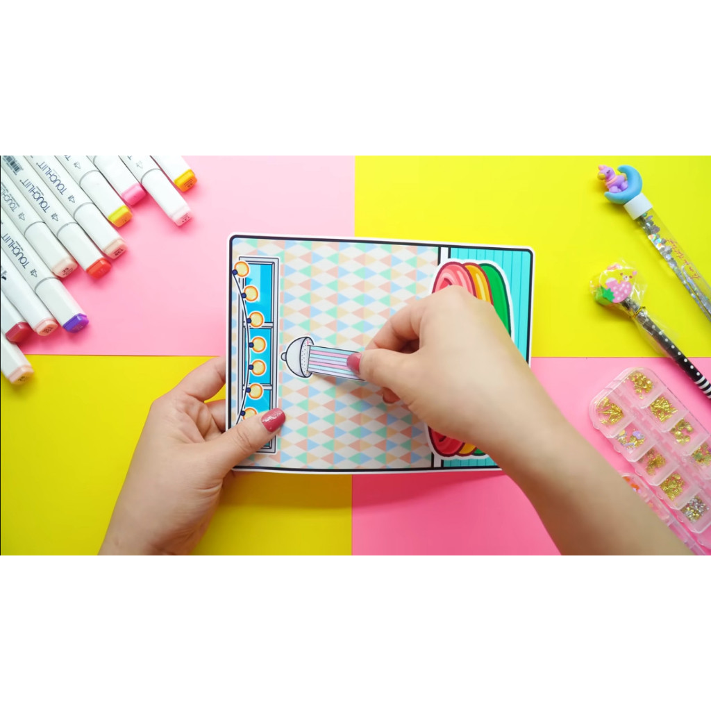 ĐỒ CHƠI NGÔI NHÀ BÚP BÊ GIẤY CẮT THỦ CÔNG DIY - Ngôi nhà của bé Nursery đồ chơi cho bé gái đồ chơi kuromi cô tiên xanh