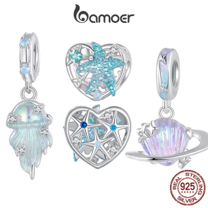 Bamoer 925 Sterling Sliver Charm Ocean Shell Mặt Dây Chuyền Phụ Kiện Series Cho Vòng Tay