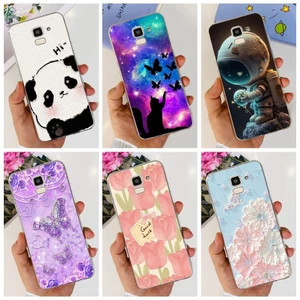 Dành Cho Samsung J6 J6 + Ốp Lưng SamsungJ6 J 6 Plus J6Plus 2018 J610G J600G J600F Ốp Điện Thoại TPU Silicon Mềm Họa Tiết Hoa Gấu Trúc Dễ Thương