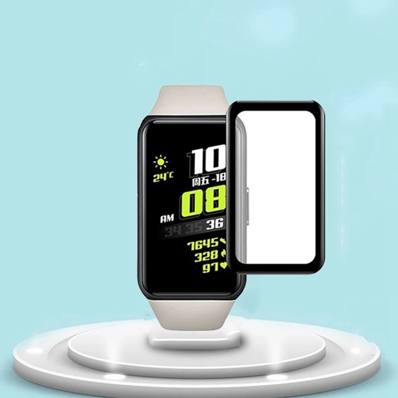 Honor Band9 Band7 Band6 Band5 Band4 1-3 Cái 999D Full Cover HD Cong viền đen Kính cường lực cho Honor Band 9 7 6 5 4 Chống vân tay Chống trầy xước Bảo vệ màn hình đồng hồ