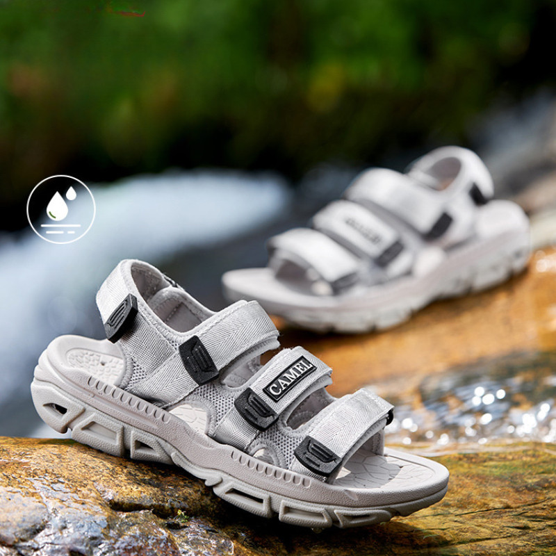 Ảnh Xăng đan Nam CAMEL CROWN Chống Trơn Trượt Thoáng Khí Velcro Ngoài Trời Chống Mài Mòn Giày Đi Biển Thông Thường 3