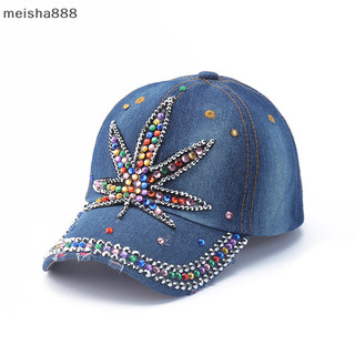 Meisha888 Mới Hip Hop Denim Kim Cương Giả Sáng Tạo Môi In Bóng Chày Chữ Tình Yêu Tấm Che Mũ Dành Cho Nam Và Nữ Mũ Cao Bồi