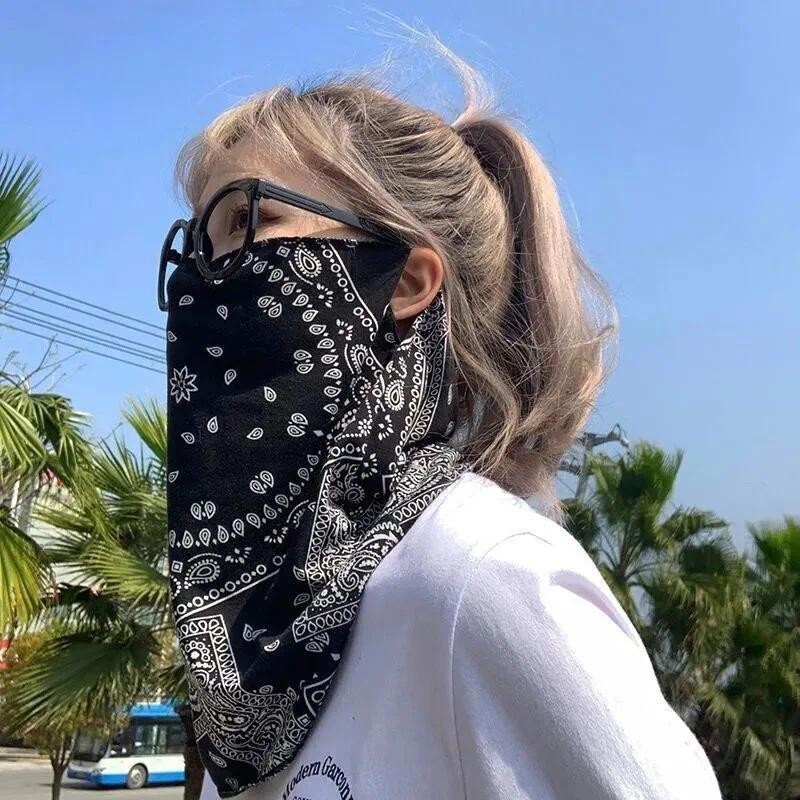 Mặt nạ chống nắng toàn mặt Bảo vệ cổ Tích hợp Veil Ice Silk Mặt nạ lụa cổ ngoài trời