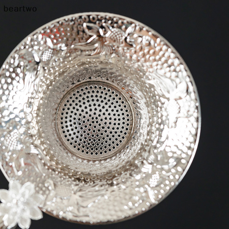 < Beartwo > Lưới kim loại Bộ lọc trà bằng thép không gỉ Sàng lọc Teaware Ren Trà thoát nước hữu ích Phụ kiện nhà bếp Đẹp