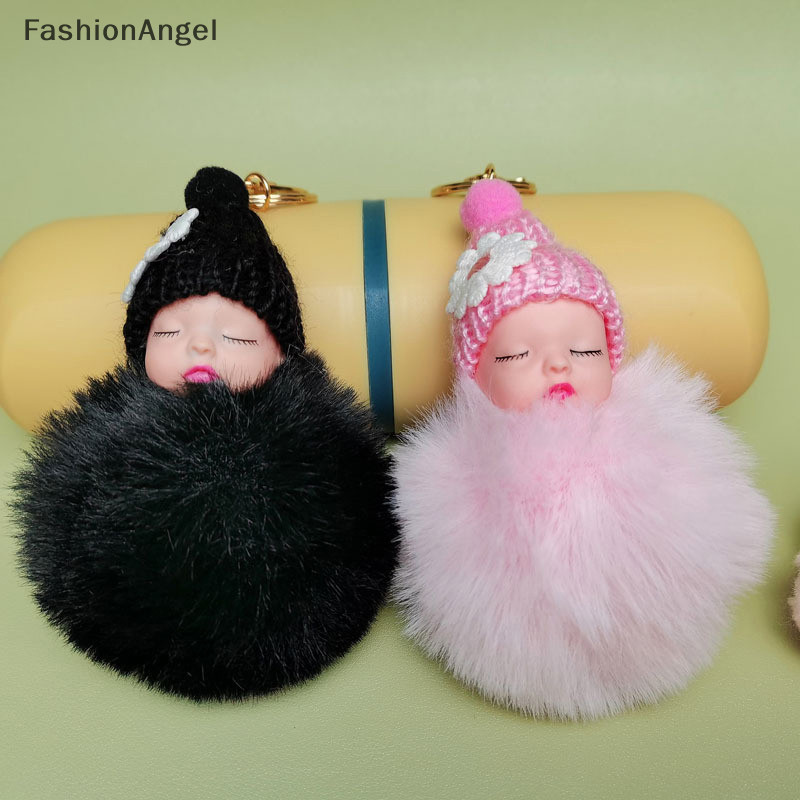 Fashionangel Pompom Ngủ Bé Móc Khóa Dễ Thương