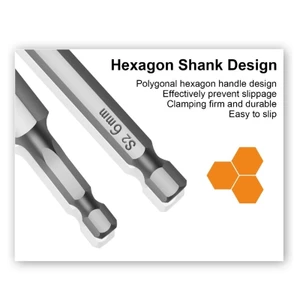 OXXGGKAO Bộ mũi khoan tuốc nơ vít dài 100mm Bộ điều khiển vít Bit Hex từ tính 1 4