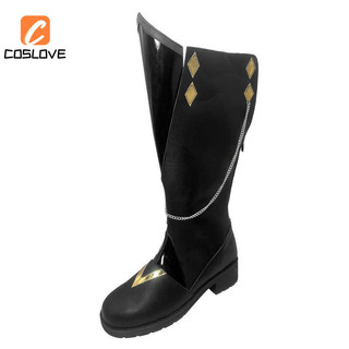 Anime Trò Chơi Genshin Tác Động Tartaglia Cosplay Giày Phù Hợp Với Người Cao Ống Giày Đen Giày Cosplay Trang Phục Phục Phục Hồi Hoàn Hảo